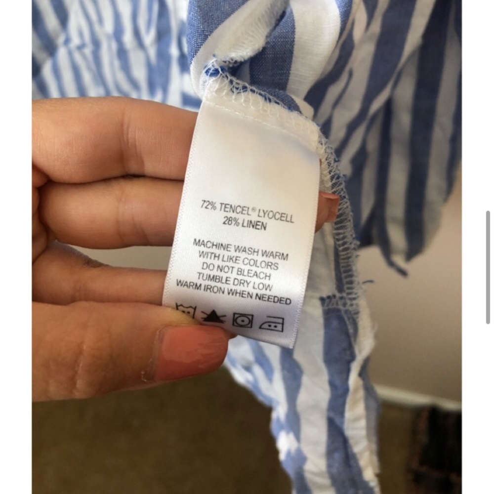 Foxcroft NYC Blue Striped Button Down 18W - Picture 7 of 10